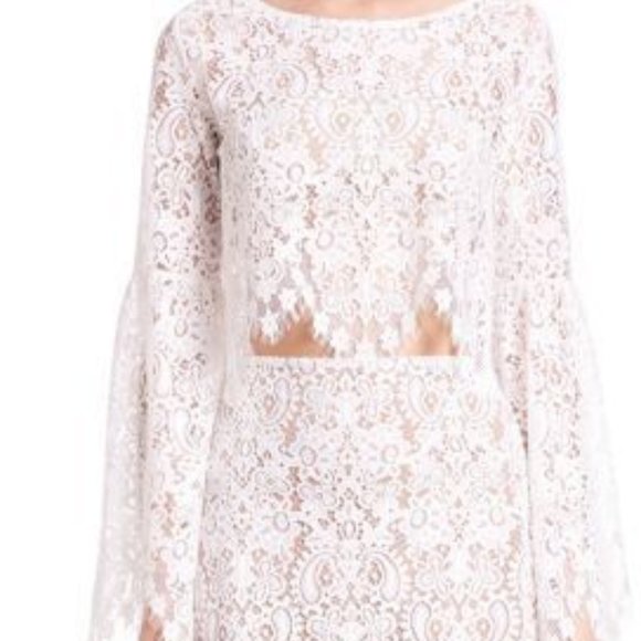 For Love and Lemons Vika lace bell sleeve top xs - Picture 6 of 8